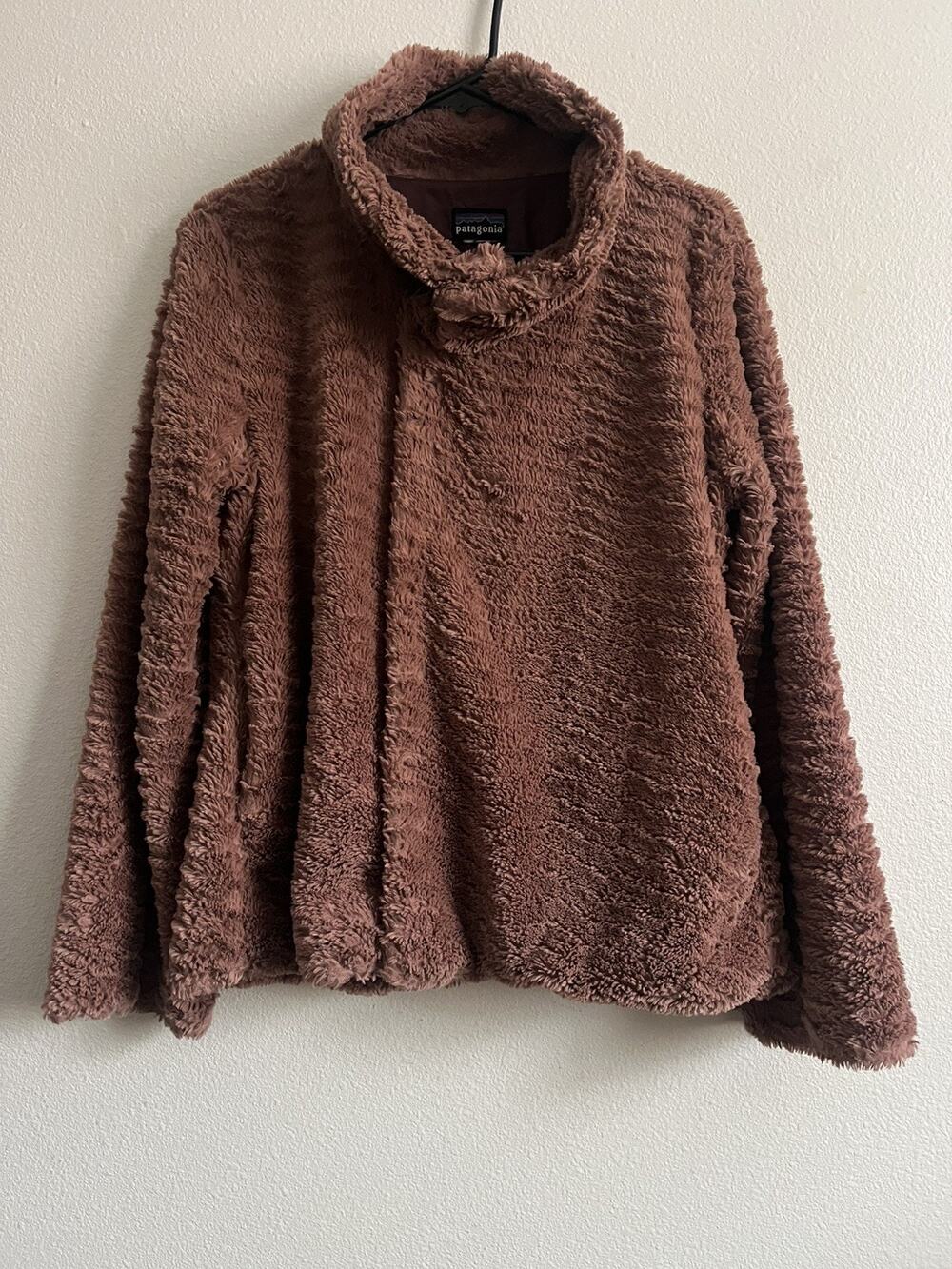Patagonia Pelage Jacket Womens Brown High Pile Fleece Faux Fur Approx M